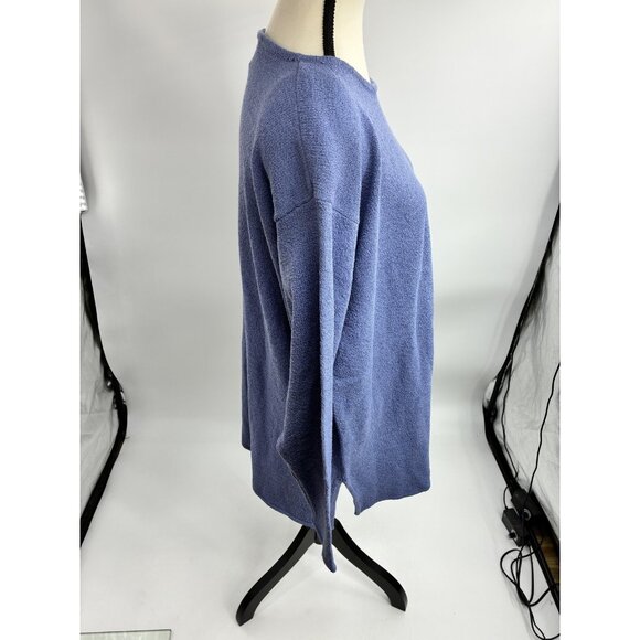 Vintage 90s Express Womens M Blue Oversized Sweater Long Sleeve Slouchy Top - Picture 3 of 7
